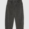 Petite Black Seamed Barrel Leg Jeans