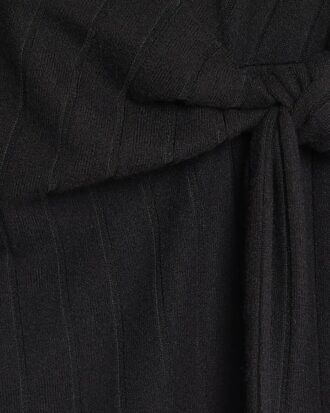 Petite Black Short Sleeve Ribbed Cosy Dress