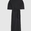 Petite Black Short Sleeve Ribbed Cosy Dress