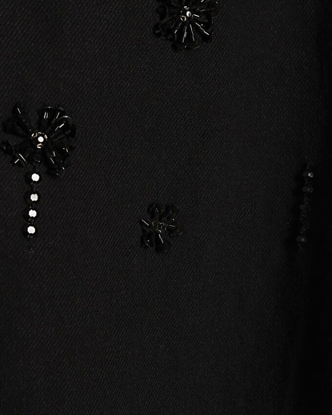 Petite Black Straight Embellished Jeans