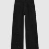 Petite Black Straight Embellished Jeans