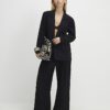 Petite Black Wide Leg Trousers