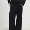 Petite Black Wide Leg Trousers