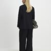 Petite Black Wide Leg Trousers