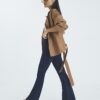 Petite Blue High Waisted Pull On Flared Jeans
