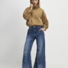 Petite Blue High Waisted Snaffle Flared Jeans