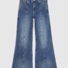 Petite Blue High Waisted Snaffle Flared Jeans