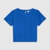 Petite Blue Linen Blend Top