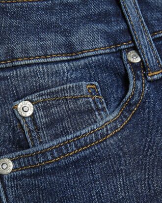 Petite Blue Mid Rise Flared Jeans