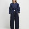 Petite Blue Pull On Barrel Jeans