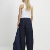 Petite Blue Pull On Barrel Jeans