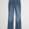 Petite Blue Pull On Flared Jeans