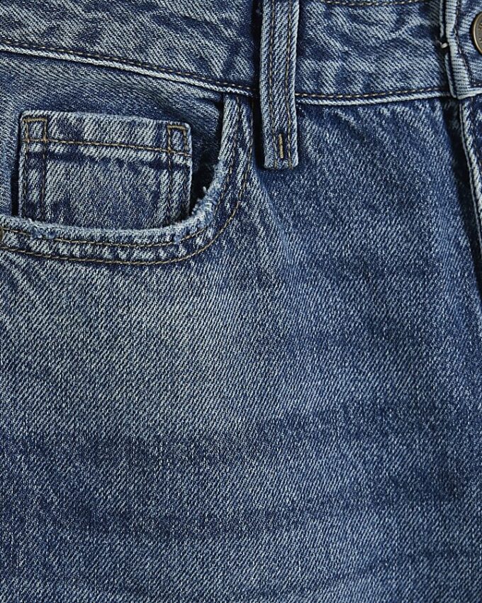 Petite Blue Relaxed Straight Jeans