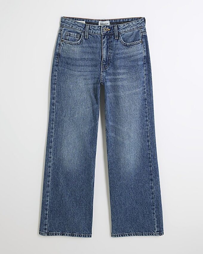 Petite Blue Relaxed Straight Jeans