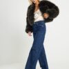 Petite Blue Relaxed Straight Leg Jeans