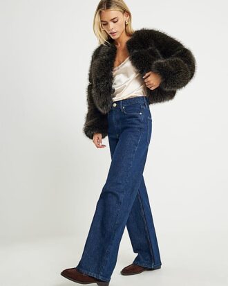 Petite Blue Relaxed Straight Leg Jeans