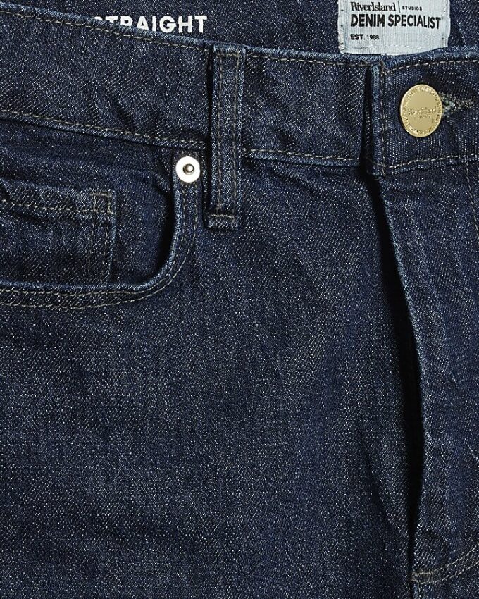 Petite Blue Relaxed Straight Leg Jeans
