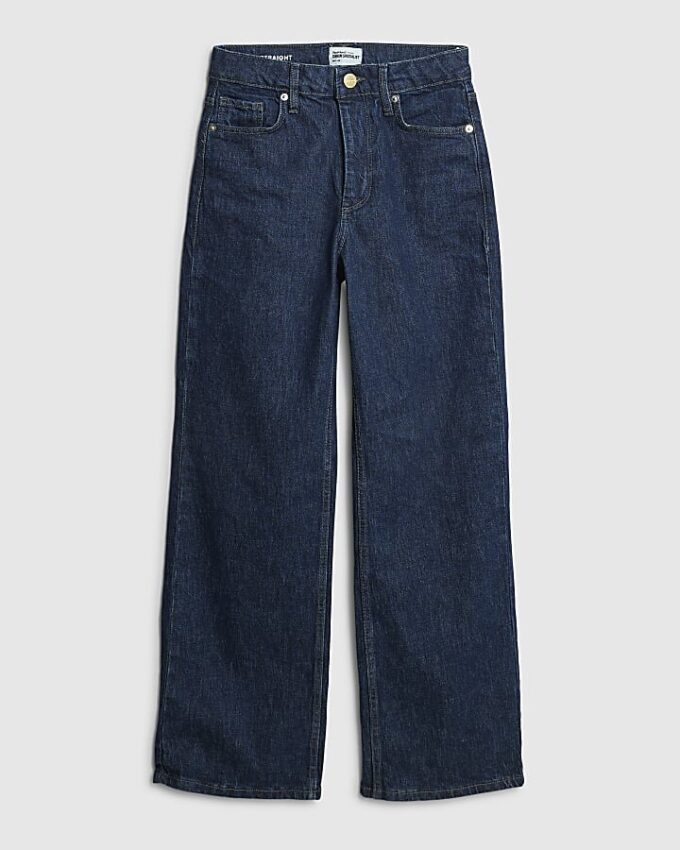 Petite Blue Relaxed Straight Leg Jeans