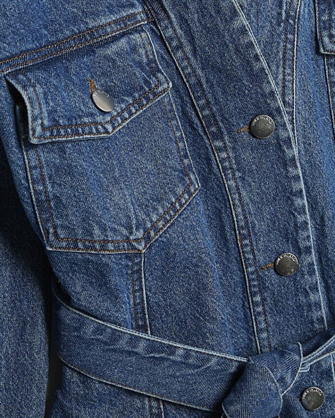Petite Blue Tie front Denim Jacket Petite Blue Tie front Denim Jacket