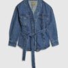 Petite Blue Tie front Denim Jacket Petite Blue Tie front Denim Jacket
