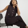 Petite Brown Knitted Waistcoat