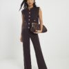 Petite Brown Knitted Waistcoat
