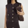 Petite Brown Knitted Waistcoat