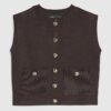 Petite Brown Knitted Waistcoat