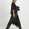 Petite Brown Lace Hybrid T-Shirt Maxi Dress
