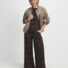 Petite Brown Premium Crinkle Wide Leg Joggers Petite Brown Premium Crinkle Wide Leg Joggers