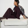 Petite Brown Premium Wide Leg Joggers