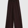 Petite Brown Premium Wide Leg Joggers