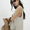 Petite Cream Linen Blend Tank Top