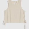 Petite Cream Linen Blend Tank Top