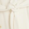 Petite Cream Notch Collar Belted Wrap Coat