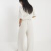 Petite Cream Premium Wide Leg Joggers