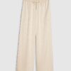 Petite Cream Striped Wide Leg Trousers