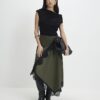 Petite Khaki Lace Hybrid Drape Maxi Dress Petite Khaki Lace Hybrid Drape Maxi Dress