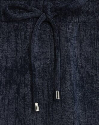 Petite Navy Premium Crinkle Wide Leg Joggers