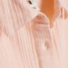 Petite Pink Crinkle Long Sleeve Beach Shirt