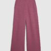 Petite Pink Jacquard Wide Leg Trousers