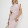 Petite Pink Sleeveless Cosy Drape Top
