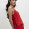 Petite Red Linen Blend Tank Top