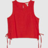 Petite Red Linen Blend Tank Top