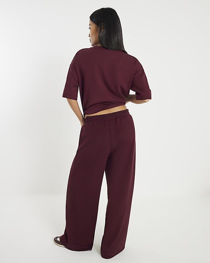 Petite Red Premium Wide Leg Joggers Petite Red Premium Wide Leg Joggers