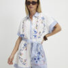 Petite White Embroidery Stripe Playsuit