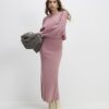 Pink 2 In 1 Jumper Maxi Dress