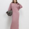 Pink 2 In 1 Jumper Maxi Dress