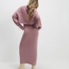 Pink 2 In 1 Jumper Maxi Dress