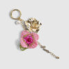 Pink Beaded Flower Charm